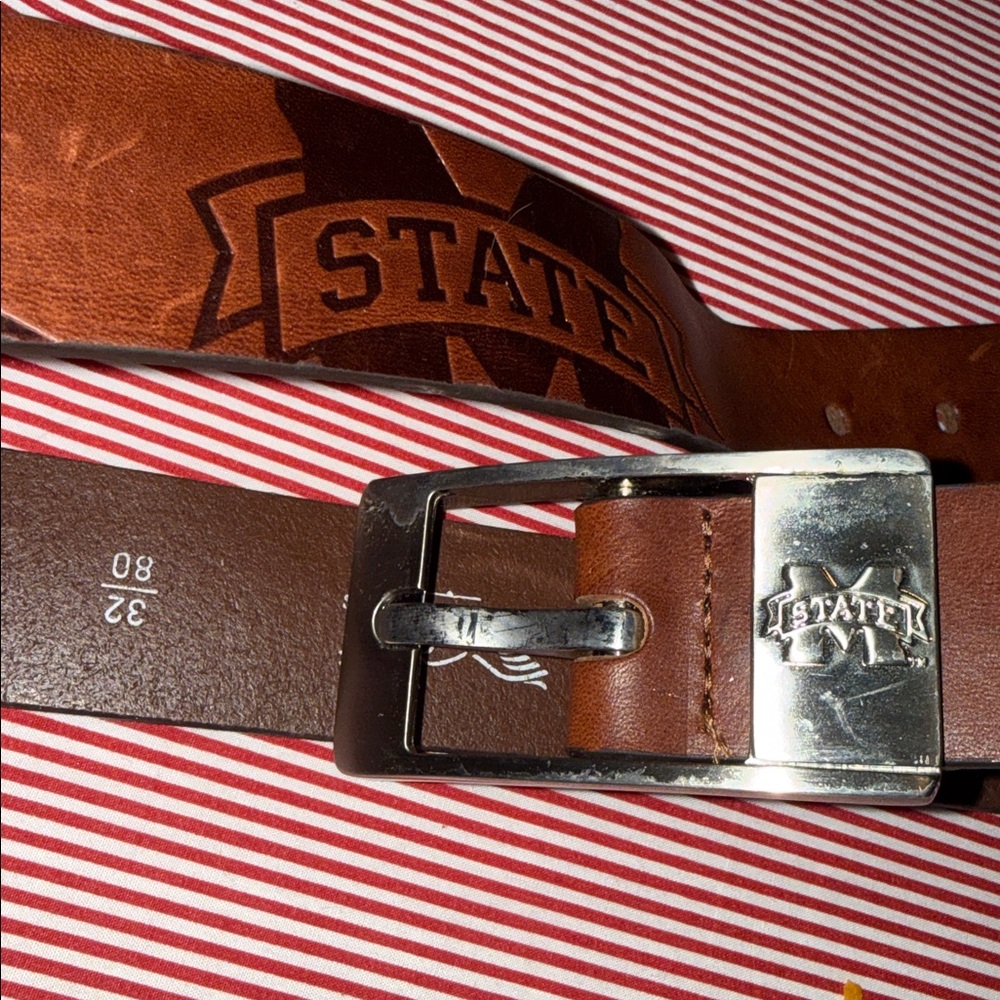 Mississippi State Leather Belt